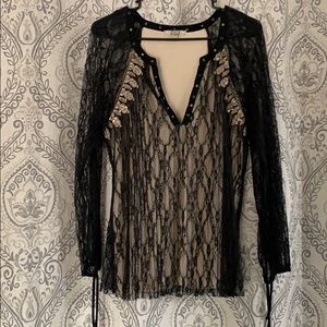 Black lace blouse